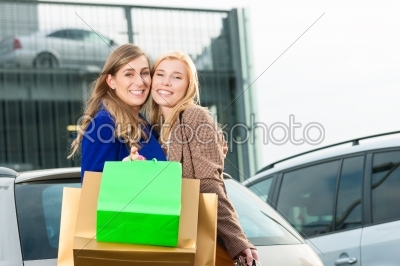Two women were shopping and driving home