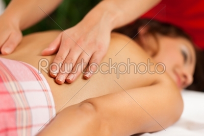 Wellness - woman getting massage in Spa