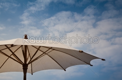 white garden umbrella