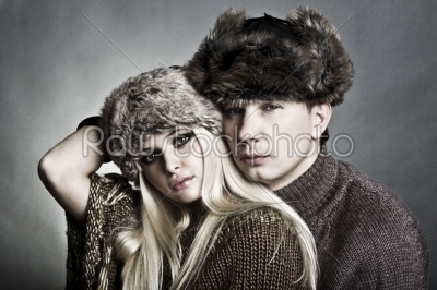 Winter fashion man and woman