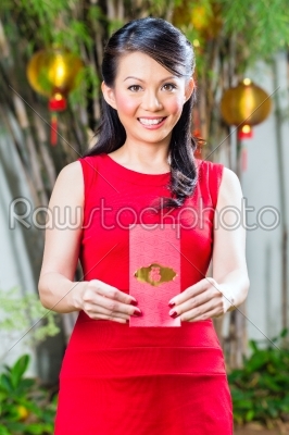 Woman celebrate Chinese new year