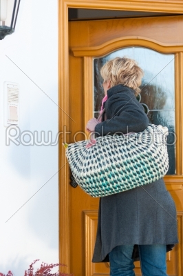 Woman coming home