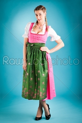 woman in traditional clothes - dirndl or tracht