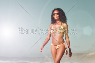 Woman on beach in summer vacation
