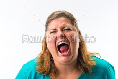 Woman screaming loud