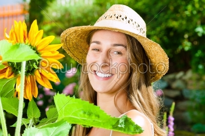Woman standing in the garden