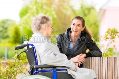 woman visiting her grandmother 