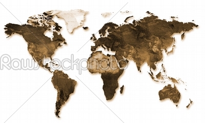 world map in relief