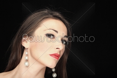 young brunette woman beauty portrait 