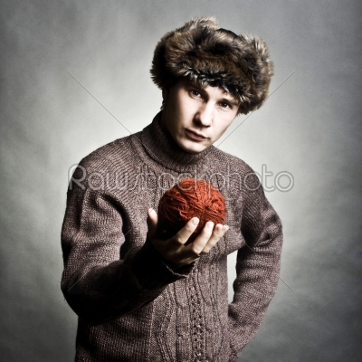Young man winter fashion