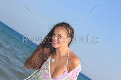 Young woman in the sea