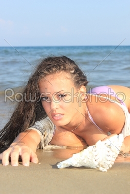 Young woman in the sea