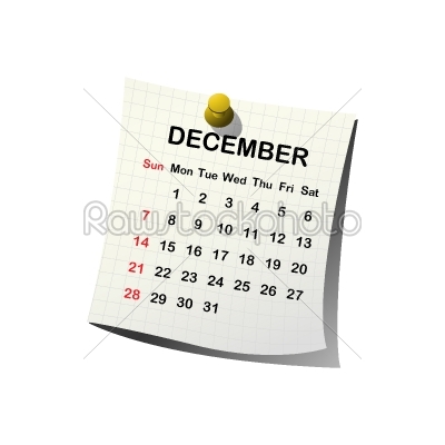 2014 paper calendar for December