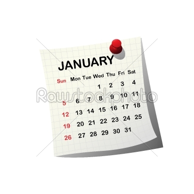 2014 paper calendar for January