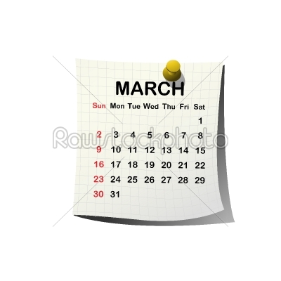 2014 paper calendar for March