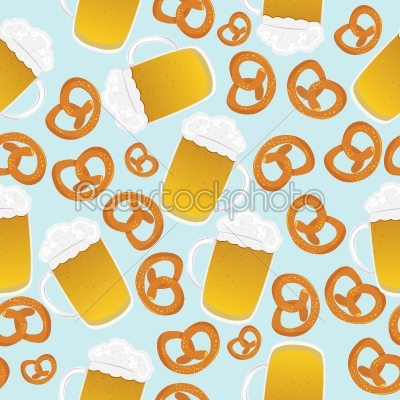 Beer mugs and pretzels