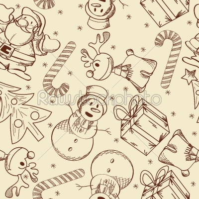 Christmas doodle pattern