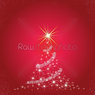 Christmas tree red background