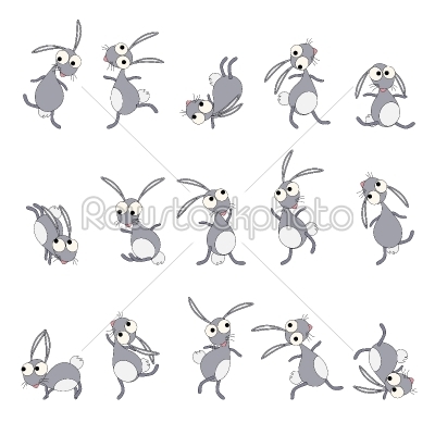 Dancing rabbits cartoon