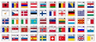 europe stamps flags