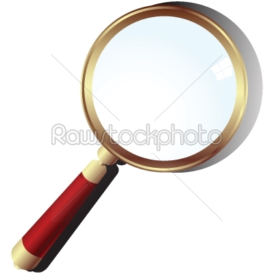 Golden magnifying glass