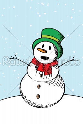 Happy snow man sketch