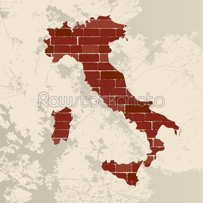 Italy wall map