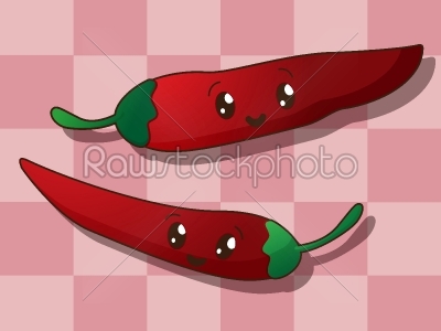 Kawaii hot paprika icons