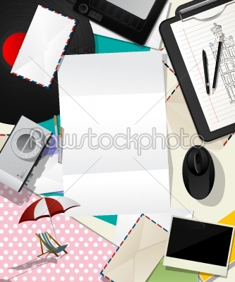 Letter collage abstract