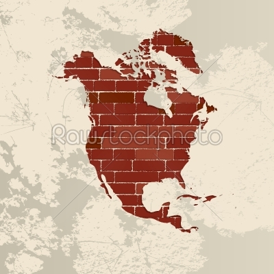North America wall map