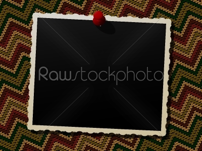 Photo frame over a knitted background