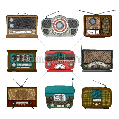 Retro radio icons
