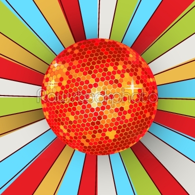 Retro shining disco ball