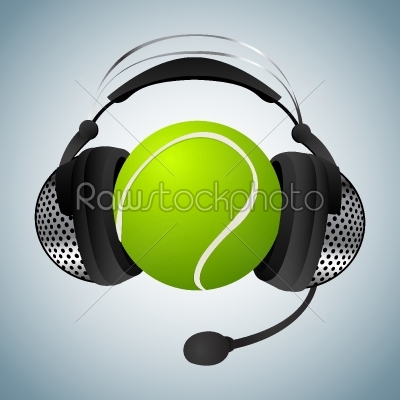 Tennis ball with headphones 
