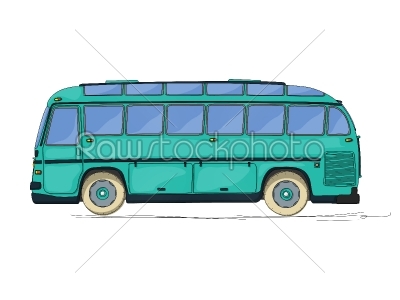 Vintage bus cartoon