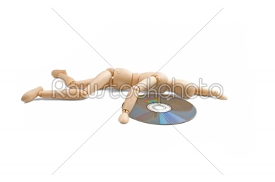 stock photo: wood mannequin with cdrom-Raw Stock Photo ID: 30805