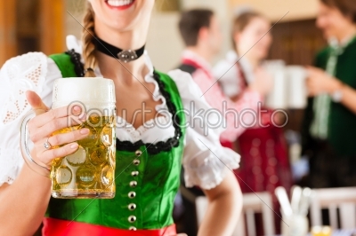 stock photo: young people in traditional bavarian tracht in restaurant or pub-Raw Stock Photo ID: 44019