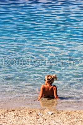 stock photo: young woman in the sea-Raw Stock Photo ID: 12900