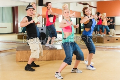 stock photo: zumba or jazzdance  young people dancing in studio-Raw Stock Photo ID: 44096