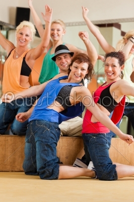stock photo: zumba or jazzdance  young people dancing in studio-Raw Stock Photo ID: 44104