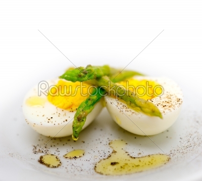 stock photo: asparagus and eggs-Raw Stock Photo ID: 64227