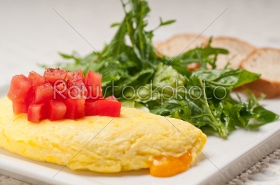 stock photo: cheese ometette with tomato and salad-Raw Stock Photo ID: 57854