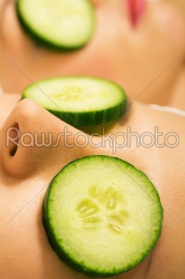 stock photo: cucumber beauty girls-Raw Stock Photo ID: 51333