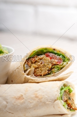 stock photo: falafel pita bread roll wrap sandwich-Raw Stock Photo ID: 64618