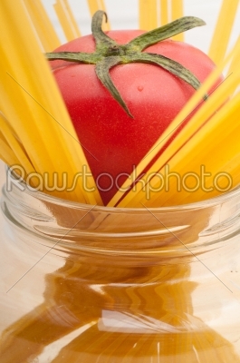 stock photo: fresh tomato and spaghetti pasta-Raw Stock Photo ID: 58330