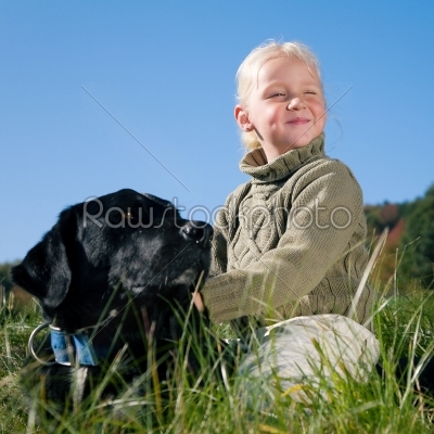stock photo: girl and dog-Raw Stock Photo ID: 51364