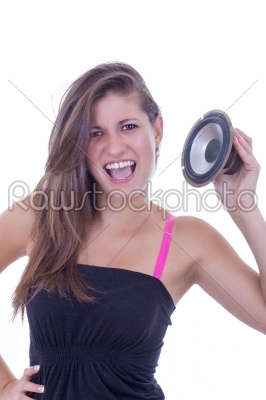 stock photo: girl loves loud music-Raw Stock Photo ID: 53219