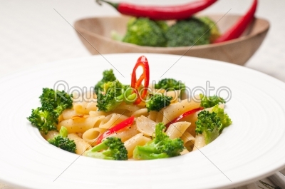 stock photo: italian penne pasta with broccoli and chili pepper-Raw Stock Photo ID: 58998