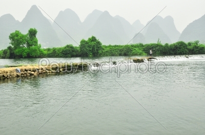 stock photo: li river mountain landscape in yangshuo guilin-Raw Stock Photo ID: 57126
