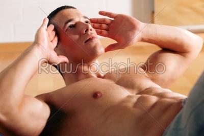 stock photo: man exercising  in gym  situps-Raw Stock Photo ID: 50741